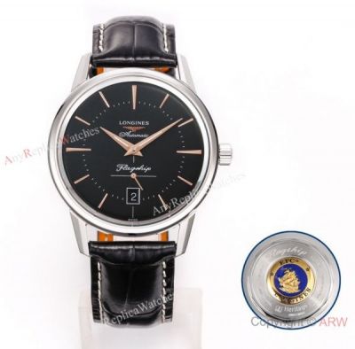 Super Clone Longines Heritage Classic Flagship Heritage 2895 Steel Black Dial Watch